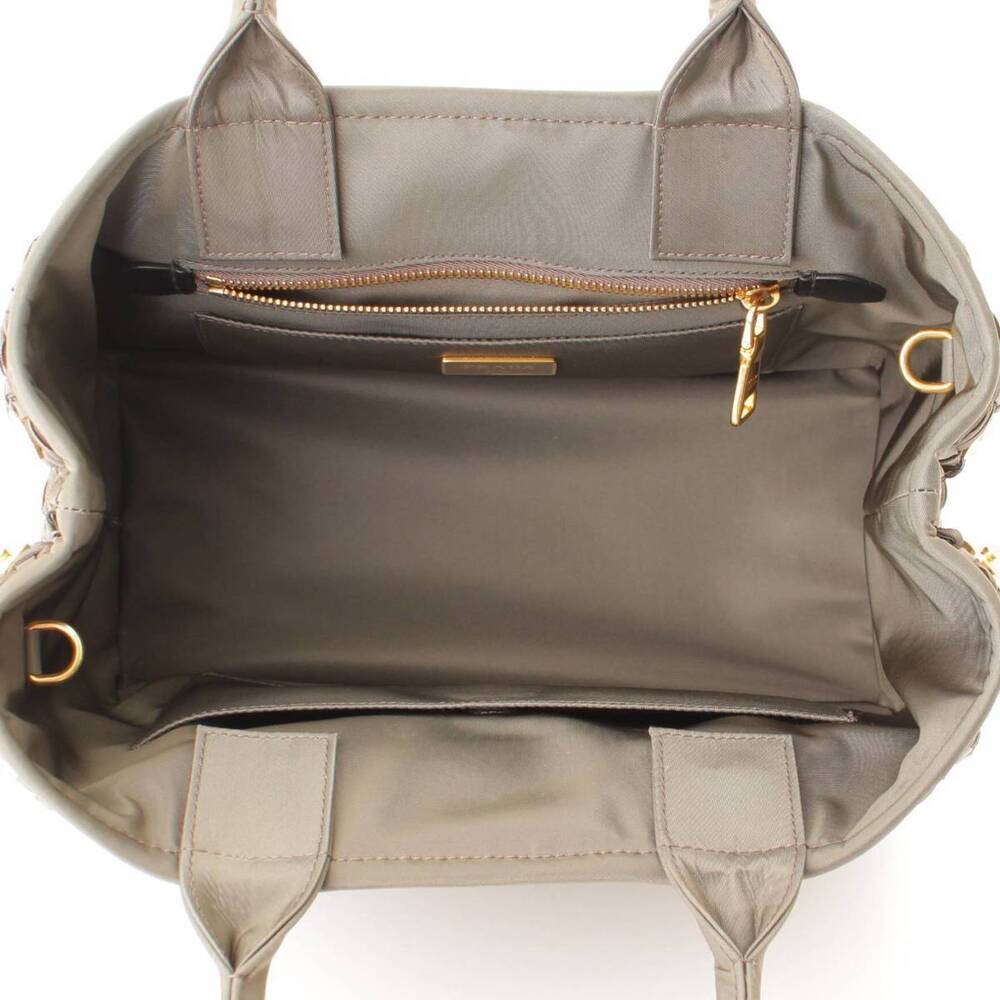 Prada TESSUTO INTRECC CANAPA Woven Tote Bag Khaki Green - Picture 6 of 8